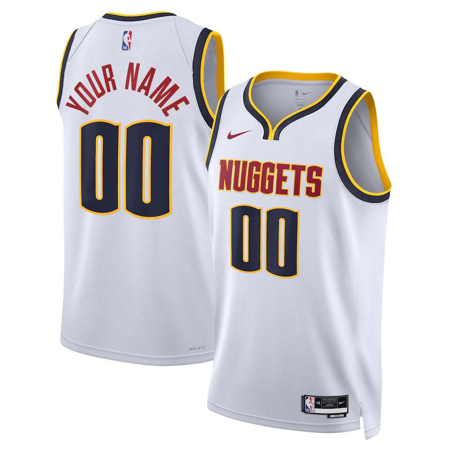 Men Denver Nuggets Nike White Association Edition 2022-23 Swingman Custom NBA Jersey->customized nba jersey->Custom Jersey